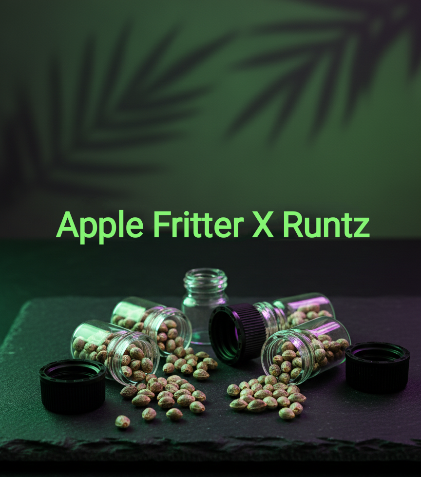 Apple Fritter X Runtz Feminisiert Sativa 50% Indica 50% Blütezeit 56-63 Tage