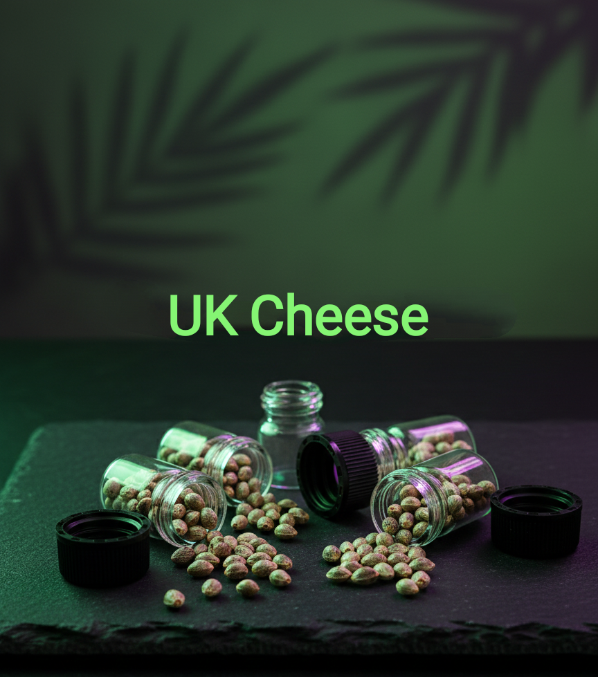 UK Cheese Automatic Sativa 30% Indica 70% Lebenszyklus ab Keimung 9-10 Wochen